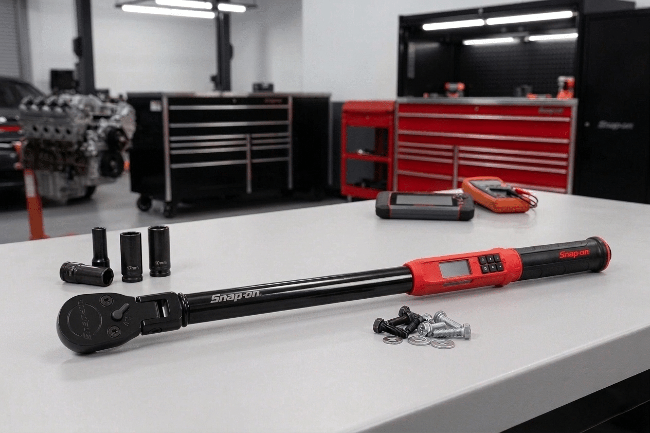Snap-on ATECH3F300VR flex-head torque wrench.