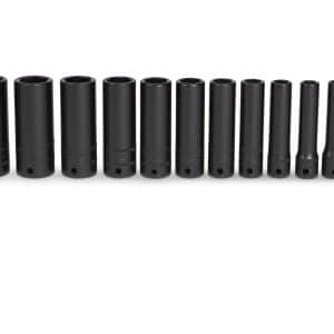 112SIMTMM — 12 pc 1/4" Drive 6-Point Metric Flank Drive® Deep Impact Socket Set (5–15 mm)