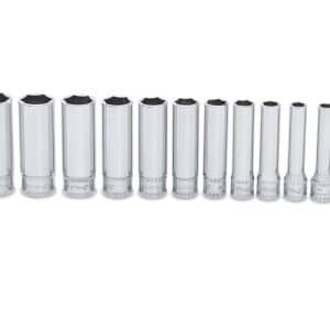 112STMMY — 12 pc 1/4" Drive 6-Point Metric Flank Drive® Deep Socket Set (5–15 mm)