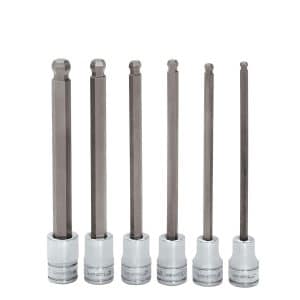 6 pc 3/8" Drive SAE Long Ball Hex Bit Socket Set (5/32-3/8") – 206EFABL (206EFABL)