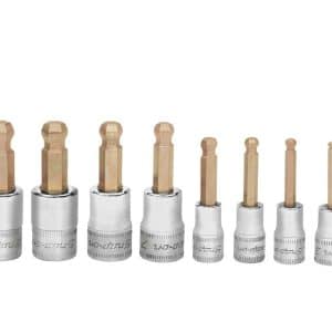 8 pc Combination Drive Metric Ball Hex Bit Socket Set (3-10 mm) – 208EFTABMY (208EFTABMY)