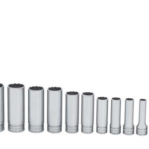 211SFY — 11 pc 3/8" Drive 12-Point SAE Deep Flank Drive® Socket Set (1/4-7/8" except 11/32")