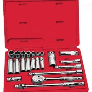 22 pc 3/8" Drive 6-Point SAE General Service Socket Set – 222AFSP (222AFSP)