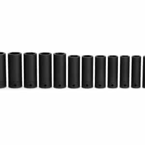 312SIMM — 12 pc 1/2" Drive 6-Point Metric Flank Drive® Deep Impact Socket Set (15–25 and 27 mm)