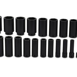 320SIM — 20 pc 1/2" Drive 6-Point SAE Flank Drive® Deep Impact Socket Set (3/8–1-9/16")