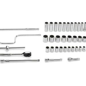 45 pc 1/2" Drive 12-Point Metric Shallow/Deep General Service Socket Set