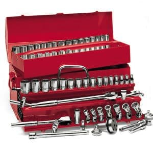 59 pc 1/2" Drive 6-/12-Point SAE Shallow/Deep/Universal General Service Socket Set