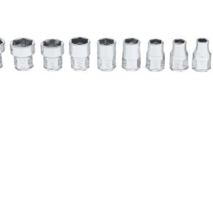 110RTSMA — 10 pc 1/4" Drive 6-Point Metric Flank Drive® Low Profile Socket Set (5-13 mm)