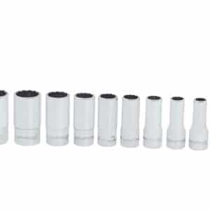 110TMDSY — 10 pc 1/4" Drive 12-Point SAE Flank Drive® Semi-Deep Socket Set (3/16–9/16")
