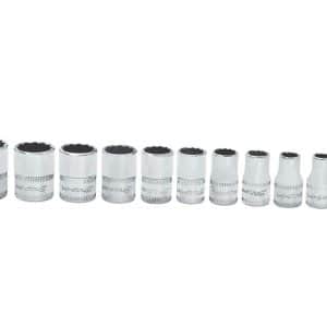 111TMMDY — 11 pc 1/4" Drive Metric 12-Point Flank Drive® Shallow Socket Set (5-14 mm)