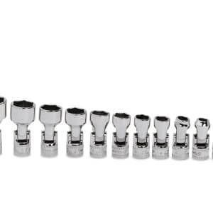 111TMUSMA — 11 pc 1/4" Drive 6-Point Metric Flank Drive® Shallow Universal Socket Set (5.5-15 mm)
