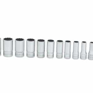 112TMMDSY — 12 pc 1/4" Drive Metric 12-Point Flank Drive® Semi-Deep Socket Set (5-15 mm)