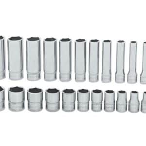 124STTMM — 24 pc 1/4" Drive 6-Point Metric Flank Drive® Shallow/Deep Socket Set