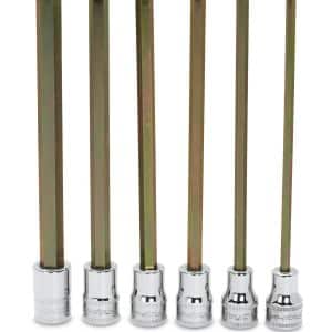206EFAML — 6 pc 3/8" Drive Metric Extra-Long Hex Bit Socket Driver Set