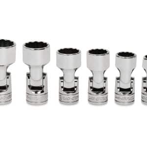 206FUA — 6 pc 3/8" Drive 12-Point SAE Flank Drive® Shallow Universal Socket Set (7/16-3/4")