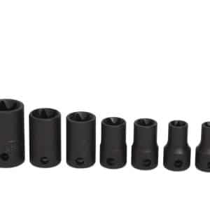 207IMFLE — 7 pc Combination Drive TORX® Shallow Impact Socket Set (E8-E20)