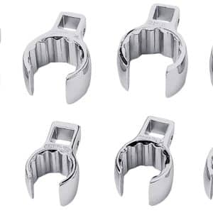 208AN — 8 pc 3/8" Drive 12-Point SAE Flank Drive® Deep Flare Nut Crowfoot Wrench Set (5/8–1-1/6")