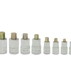 208EFTAMXSY — 8 pc Combination Drive Metric Hex Bit Stubby Socket Driver Set (3-10 mm)