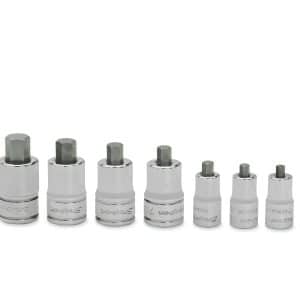 208EFTAXSY — 8 pc Combination Drive SAE Hex Bit Stubby Socket Driver Set (1/8-3/8")