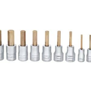 210EFTAMY — 10 pc Combination Drive Metric Standard Hex Bit Socket Set (2-10 mm)