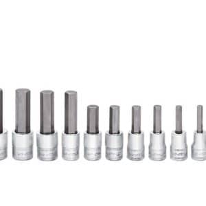 211EFAMY — 11 pc 3/8" Drive Metric Standard Hex Bit Socket Set (4-14 mm)