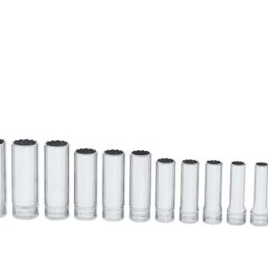 212SFMY — 12 pc 3/8" Drive 12-Point Metric Flank Drive® Deep Socket Set (8-19 mm)