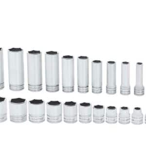 222SFFS — 22 pc 3/8" Drive 6-Point SAE Flank Drive® Shallow/Deep Combination Socket Set (1/4-7/8")