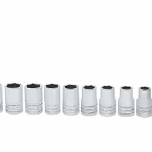 310TWMYA — 10 pc 1/2" Drive 6-Point Metric Flank Drive® Shallow Socket Set (10-19 mm)