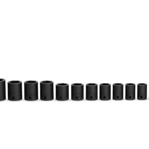 312IMM — 12 pc 1/2" Drive 6-Point Metric Flank Drive® Shallow Impact Socket Set (15–25 and 27 mm)