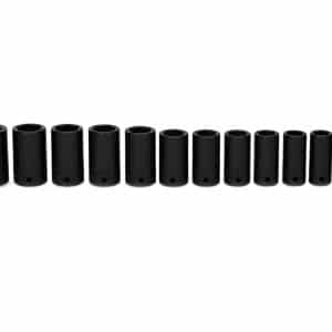 312IMMS — 12 pc 1/2" Drive 6-Point Metric Flank Drive® Semi-Deep Impact Socket Set (15–27 mm)