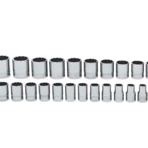 323SWM — 23 pc 1/2" Drive 12-Point Metric Flank Drive® Shallow Socket Set (10-32 mm)