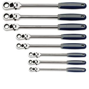 BOERFLCG708 — 8 pc 12-Point SAE Locking Flex-Head Ratcheting Box Wrench Set (5/16-3/4") (Blue-Point®)