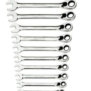 BOERM712 — 12 pc 12-Point Metric 15° Offset Ratcheting Combination Wrench Set (8-19 mm) (Blue-Point®)