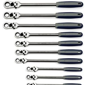 BOERMFLCG712 — 12 pc 12-Point Metric Locking Flex-Head Ratcheting Box Wrench Set (8-19 mm) (Blue-Point®)
