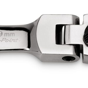 BOERMSF19 — 19 mm 12-Point Metric Midget 15° Offset Box Flex-Head Ratcheting Combination Wrench (Blue-Point®)