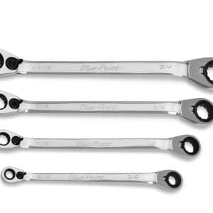 BXOR704 — 4 pc 12-Point SAE 25° Offset Reversible Ratcheting Box Wrench Set (5/16-3/4") (Blue-Point®)