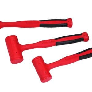 HBFE103 — 3 pc Soft Grip Dead Blow Hammer Set (Red)