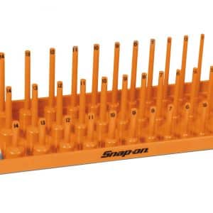 KA143METOR — 1/4" Metric 3-Row Post-Style Socket Tray (Electric Orange)