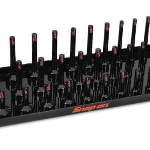 KA383FRBK — 3/8" SAE 3-Row Post-Style Socket Tray (Gloss Black)