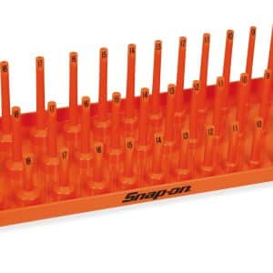 KA383METOR — 3/8" Metric 3-Row Post-Style Socket Tray (Electric Orange)