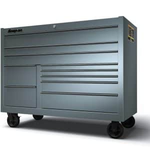 KCP1422PWZ — 55" 10-Drawer Double-Bank Classic Series Three Extra Wide Drawer Roll Cab with Power Drawer and SpeeDrawer (Storm Gray with Black Trim and Blackout Details)
