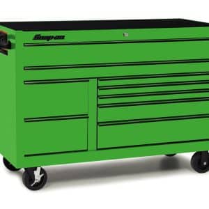 KCP2422BKG — 55" Nine-Drawer Double-Bank Classic Series Roll Cab with Power Drawer (Extreme Green with Black Trim and Blackout Details)
