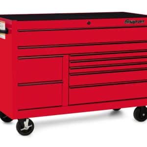 KCP2422BN — 55" Nine-Drawer Double-Bank Classic Series Roll Cab with Power Drawer (Red with Blackout Trim)