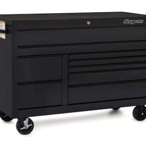 KCP2422POT — 55" Nine-Drawer Double-Bank Classic Series Roll Cab with Power Drawer (Flat Black with Black Trim and Blackout Details)
