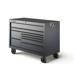 KCP2422PWZ — 55" Nine-Drawer Double-Bank Classic Series Roll Cab with Power Drawer (Storm Gray with Black Trim and Blackout Details)