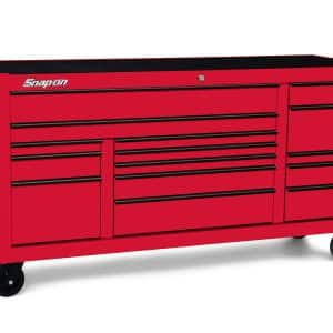 KCP2423BN — 73" 15-Drawer Triple-Bank Classic Series Roll Cab with Power Drawer (Red with Blackout Trim)