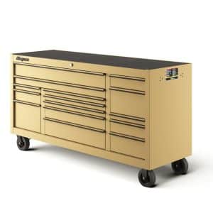 KCP2423PZS — 73" 15-Drawer Triple-Bank Classic Series Roll Cab with Power Drawer (Combat Tan with Black Trim and Blackout Details)