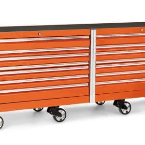 KEXP603A0PJK — 120" 16 Drawer Three Bank EPIQ™ Series Roll Cab with PowerDrawer and SpeeDrawer (Electric Orange)