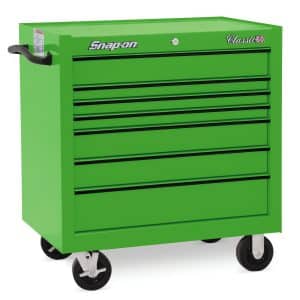 KRA2407PKG — 36" Seven-Drawer Single Bank Classic Series Roll Cab (Extreme Green w/Black Trim)
