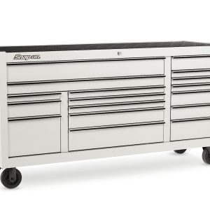 KRA2423PDC — 73" 17-Drawer Triple-Bank Classic Series Roll Cab (White with Black Trim)